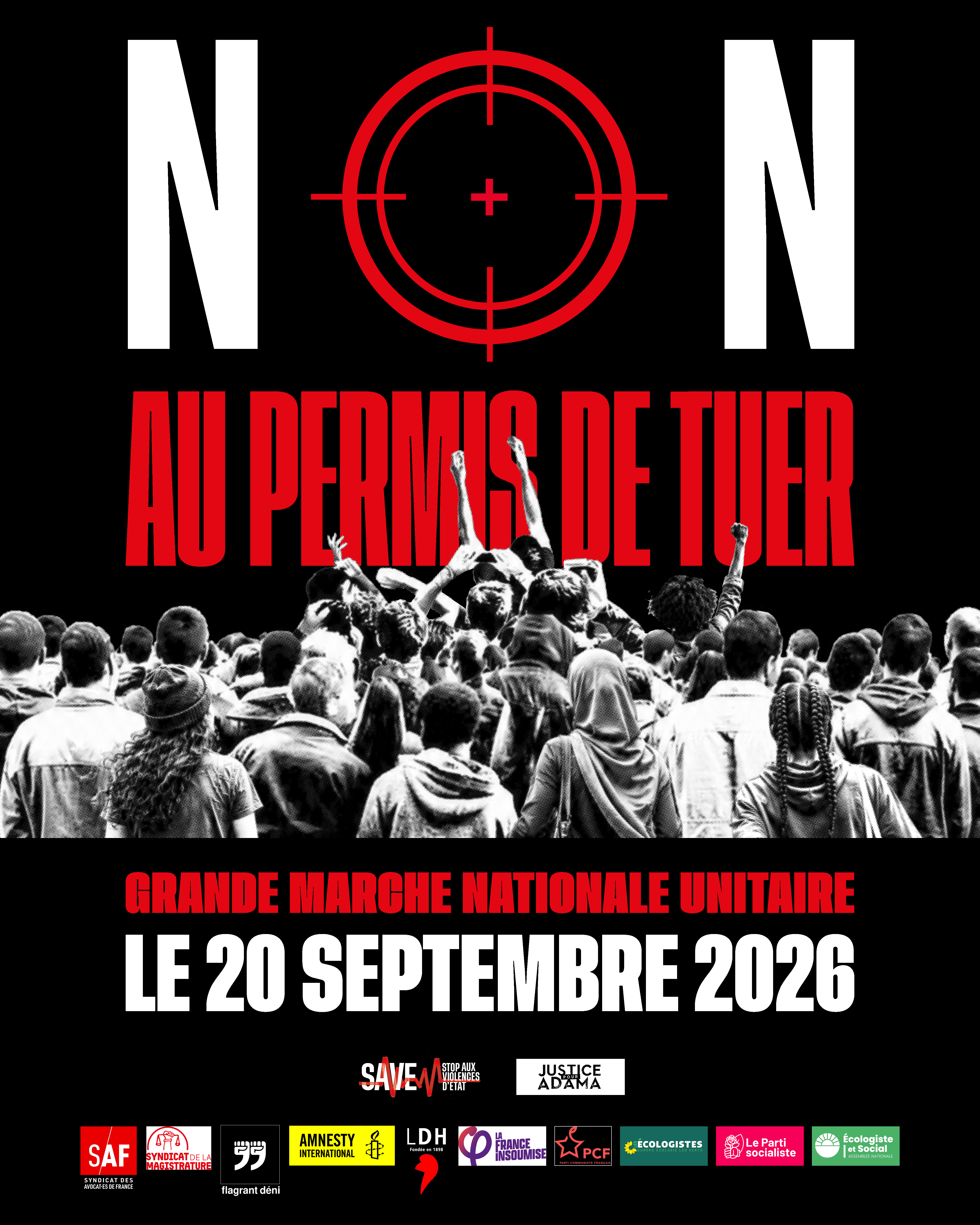 Affiche — Grande marche nationale unitaire 20 septembre 2026