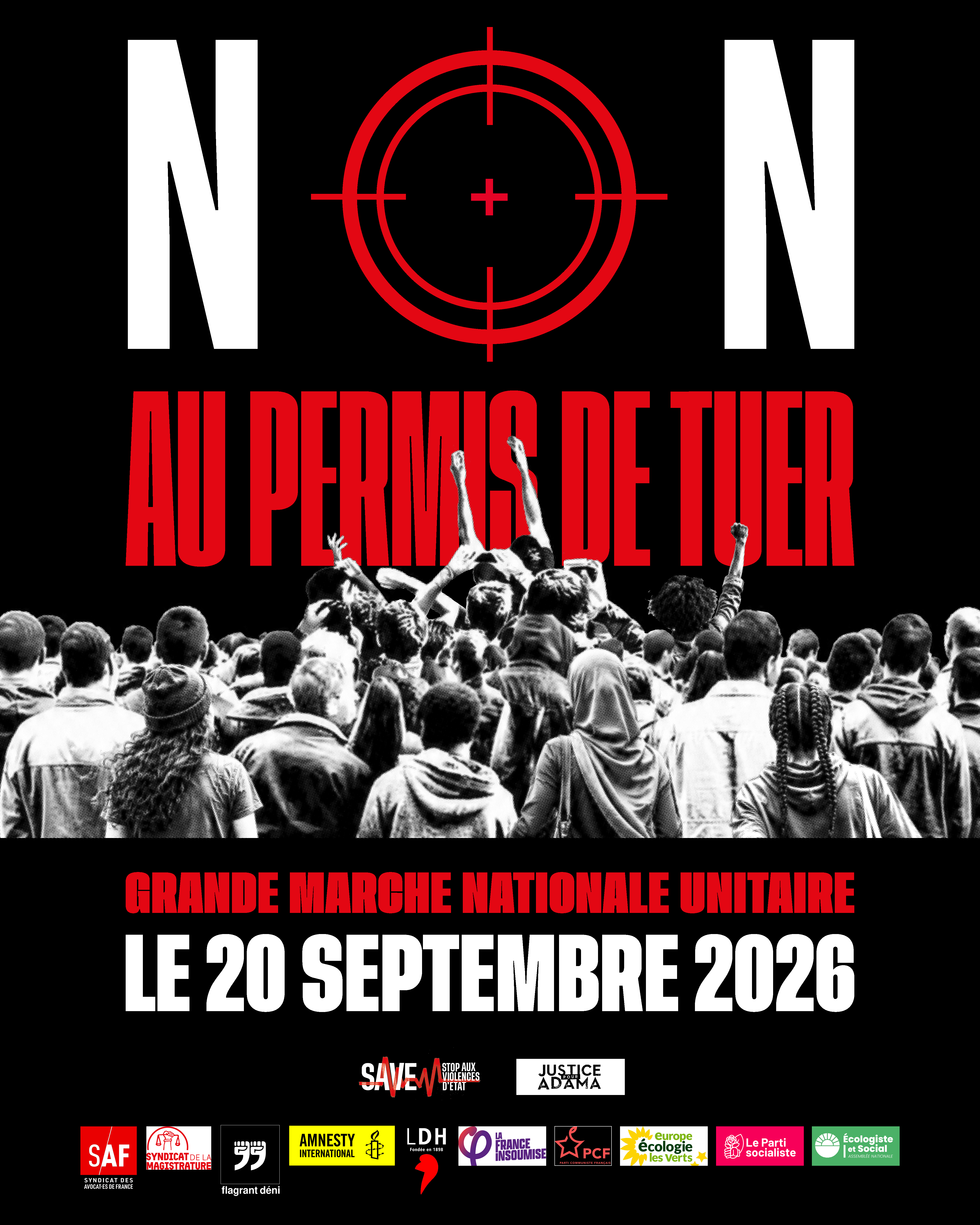 Affiche — Grande marche nationale unitaire 20 septembre 2026